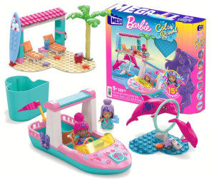 MEGA BARBIE Color Reveal Przygoda z delfinami Zestaw klocków MATTEL