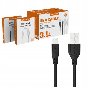 Kabel Usb Iphone 3.1A Somostel Czarny 3100Mah