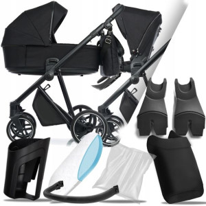 Wózek 2w1 Roan Ivi True Black I + Adaptery Mc
