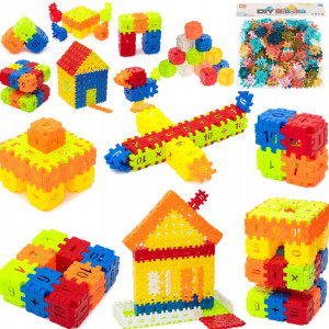 Klocki Konstrukcyjne Wafle Kuferek 248el Puzzle