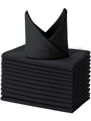 Serwetka Serweta Bawełniana Czarna Czerń 35 CM x 35 CM ZESTAW 6 SZTUK