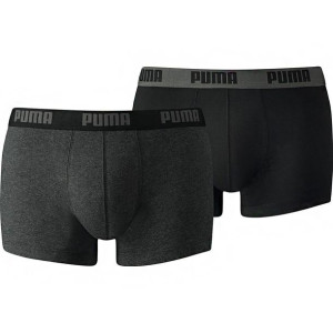 Bokserki męskie puma basic trunk 2p czarne ciemno szare 521025001 691