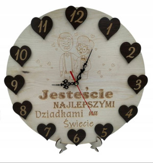 Prezent Na Dzień Babci Dziadka Zegar 33cm