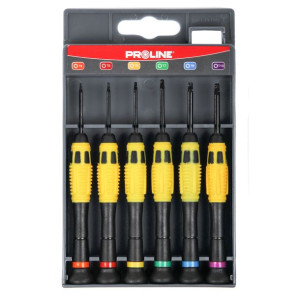 10225 Wkrętaki zegarmistrzowskie Torx Ni-Cr-Mo zestaw 6 elementów, Proline