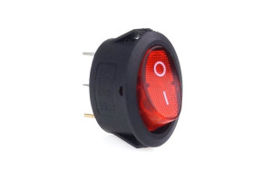 Włącznik czerwonym owalny 12v, 230v (z podświetleniem) bu01