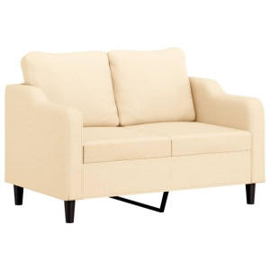 2-osobowa sofa, kremowa, 120 cm, tapicerowana tkaniną