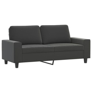 Sofa 2-osobowa, ciemnoszary, 140 cm, tapicerowana mikrofibrą