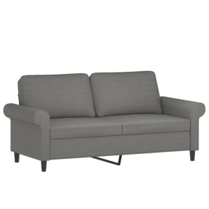 Sofa 2-osobowa, ciemnoszara, 140 cm, tapicerowana tkaniną