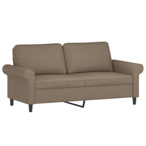 Sofa 2-osobowa, kolor taupe, 140 cm, tapicerowana tkaniną