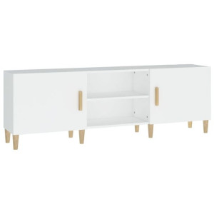 Szafka pod TV, biała, 150x30x50 cm, materiał drewnopochodny