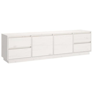 Szafka pod telewizor, biała, 176x37x47,5cm, lite drewno sosnowe
