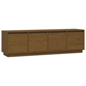 Szafka pod TV, miodowy brąz, 156x37x45 cm, lite drewno sosnowe