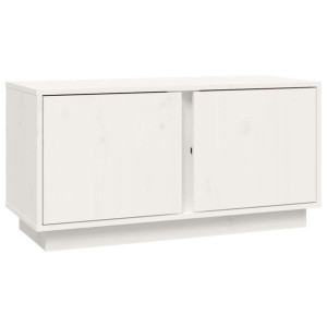 Szafka pod telewizor, biała, 80x35x40,5 cm, lite drewno sosnowe