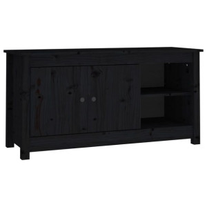 Szafka pod telewizor, czarna, 103x36,5x52 cm, drewno sosnowe
