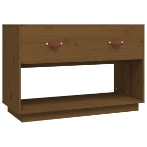 Szafka pod TV, miodowy brąz, 90x40x60 cm, lite drewno sosnowe