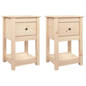 Szafki nocne, 2 szt., 40x35x61,5 cm, lite drewno sosnowe
