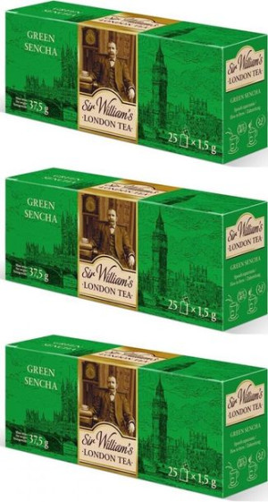 Herbata zielona Sir William's London Green Sencha 25szt - 1.5g x3
