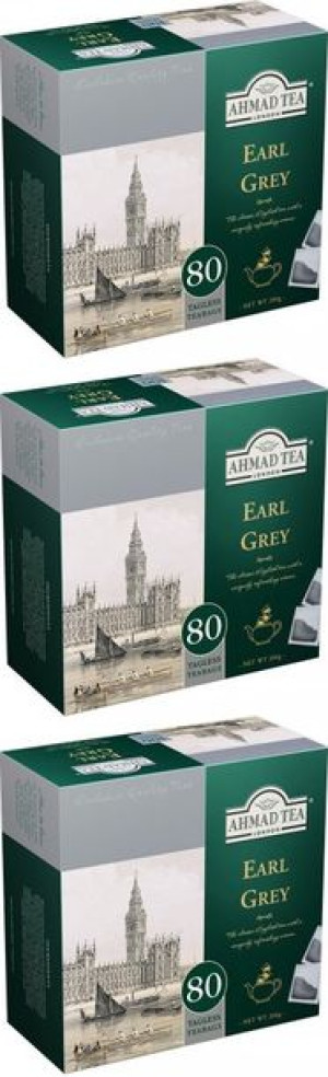 Herbata czarna w torebkach Earl Grey Ahmad Tea 80szt - 2g x3