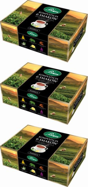Zestaw herbat BiFix Kompozycja 6 herbat czarnych  6 smaków 60szt - 2g x3