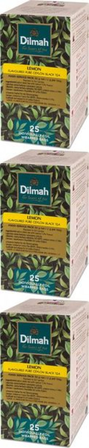 Herbata czarna w kopertach Dilmah Lemon cytrynowy 25szt - 2g x3