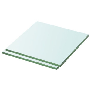 Półki, 2 szt., panel z bezbarwnego szkła, 30 x 25 cm