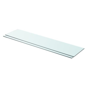 Półki, 2 szt., panel z bezbarwnego szkła, 90 x 20 cm