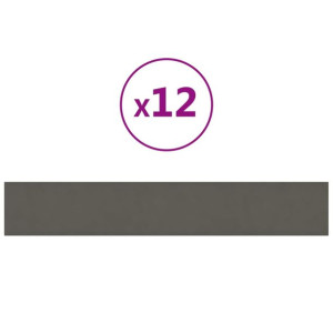 Panele ścienne, 12 szt, ciemnoszare, 90x15 cm, aksamit, 1,62 m²