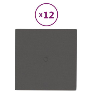 Panele ścienne, 12 szt, ciemnoszare, 30x30 cm, tkanina, 1,08 m²