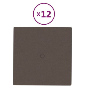 Panele ścienne, 12 szt, kolor taupe, 30x30 cm, tkanina, 1,08 m²