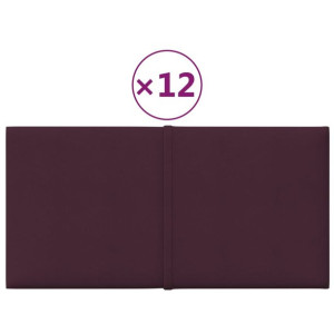 Panele ścienne, 12 szt., fioletowe, 30x15 cm, tkanina, 0,54 m²
