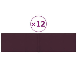 Panele ścienne, 12 szt., fioletowe, 60x15 cm, tkanina, 1,08 m²