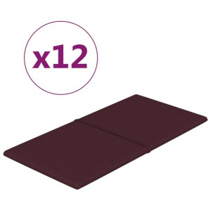Panele ścienne, 12 szt., fioletowe, 60x30 cm, tkanina, 2,16 m²
