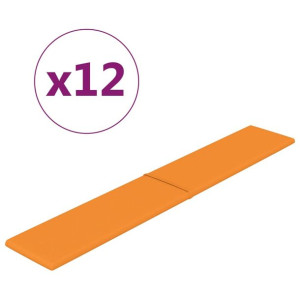 Panele ścienne, 12 szt., żółte, 90x15 cm, tkanina, 1,62 m²