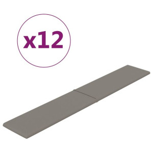 Panele ścienne, 12 szt., jasnoszare, 90x15 cm, aksamit, 1,62 m²