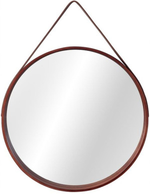 Okrągłe Lustro 59 Cm Loft Drewniana Rama Nbkl18013