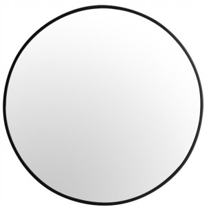 Okrągłe Lustro 80 Cm Rama Czarna Cienkie Black