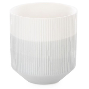AmeliaHome Doniczka na kwiaty ceramiczna FINO 9X9,8 szara + biała