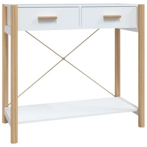 Stolik konsolowy, biały, 82x38x75 cm, materiał drewnopochodny