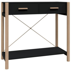 Stolik konsolowy, czarny, 82x38x75 cm, materiał drewnopochodny
