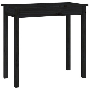 Stolik konsolowy, czarny, 80x40x75 cm, lite drewno sosnowe