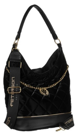 Pikowany shopper z łańcuchem w stylu glamour — Peterson