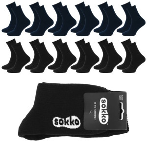 12x SOKKO Skarpety Bawełniane Grube Ciepłe Frotte 45-47