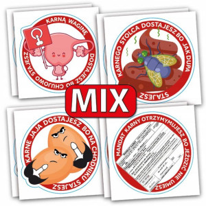 Naklejki karne wlepy  MIX 50 szt