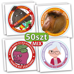 Naklejki karne wlepy  50 szt