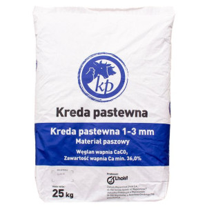 Kreda pastewna wapno dla kur drobiu gruboziarnista frakcja 1-3 25 kg