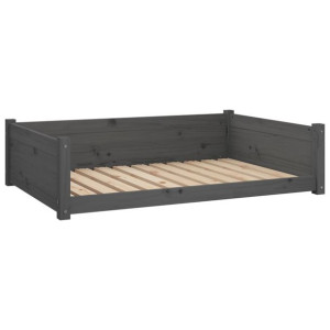 Legowisko dla psa, szare, 105,5x75,5x28 cm, lite drewno sosnowe