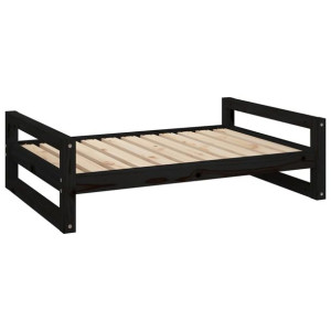 Legowisko dla psa, czarne, 95,5x65,5x28 cm, lite drewno sosnowe