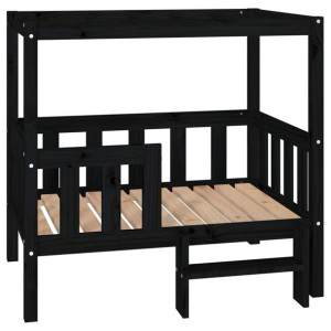 Legowisko dla psa, czarne, 95,5x73,5x90cm, lite drewno sosnowe
