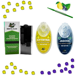 Kulki smakowe do papierosów - APLIKATOR + CYTRYNOWE 100szt, JAGODOWE 100szt