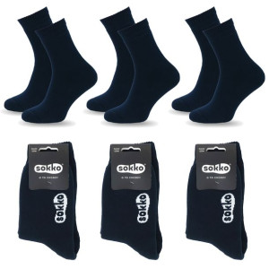3x SOKKO Skarpety Bawełniane Grube Ciepłe Frotte 39-41